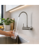 Wellon Wall Mount Faucet for RO Water Purifier | Stainless Steel Finish | High Arc Drinking Water Tap | Easy Wall Installation